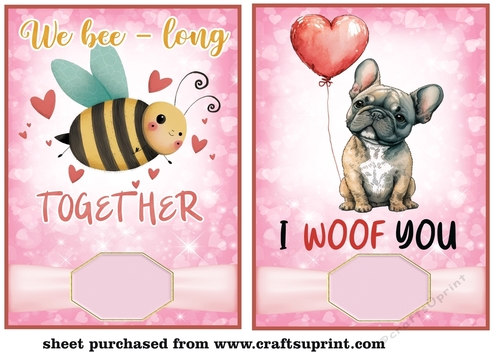 2 Punny Valentines day card fronts A