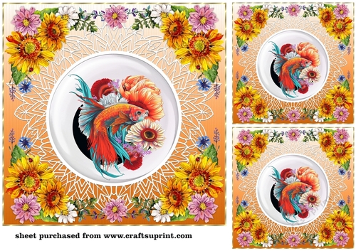 3 Floral Beta fish card front/toppers 4