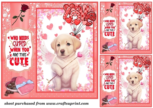 3 Who needs Cupid card front/toppers 1