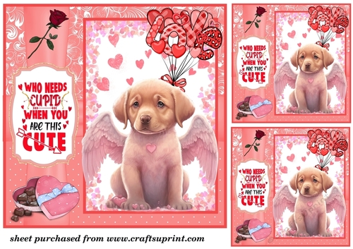 3 Who needs Cupid card front/toppers 2