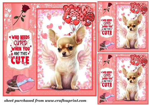 3 Who needs Cupid card front/toppers 3