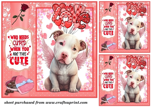 3 Who needs Cupid card front/toppers 12