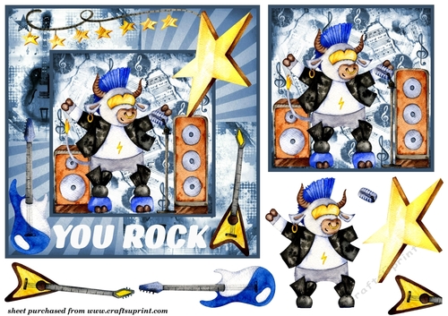 Blue You Rock card front 1