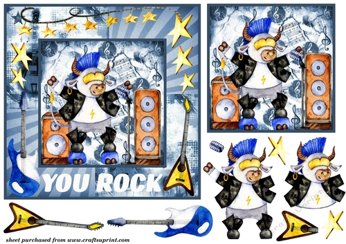 Blue You Rock card front 2
