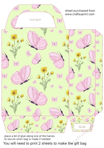 Pink butterflies gift bag 4