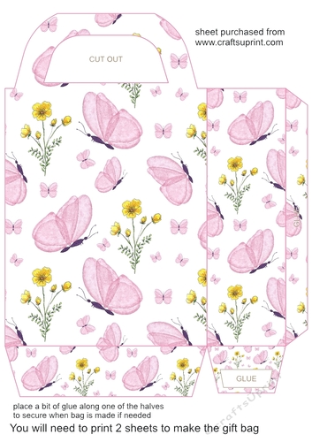 Pink butterflies gift bag 5