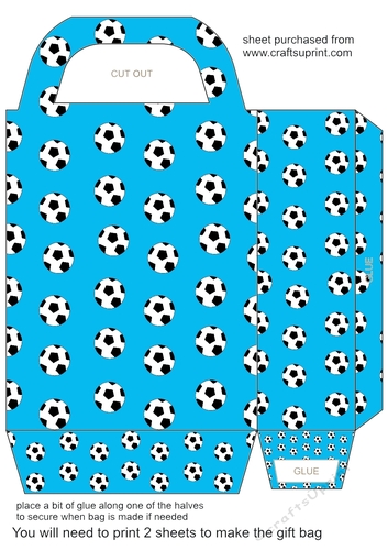 Blue football gift bag 1