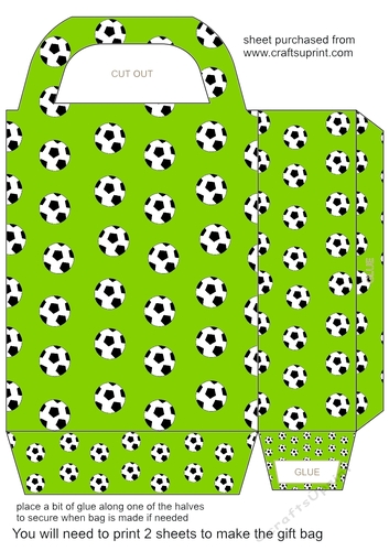 Green football gift bag 