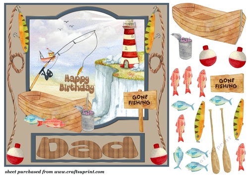 Dad Birthday fishing card front