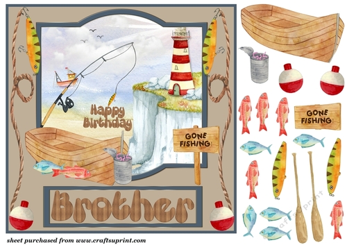 Brother Birthday fishing card front