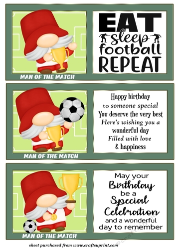 3 Red football gnome toppers