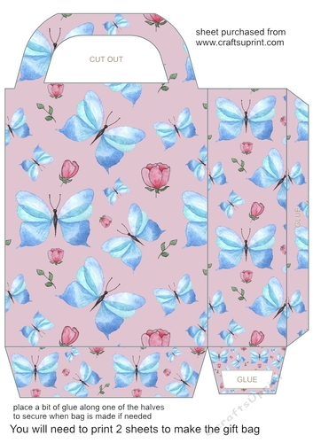 Blue butterflies gift bag 4