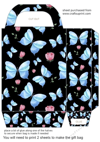 Blue butterflies gift bag 5
