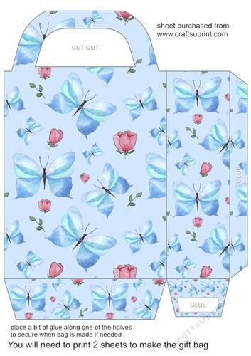 Blue butterflies gift bag 6