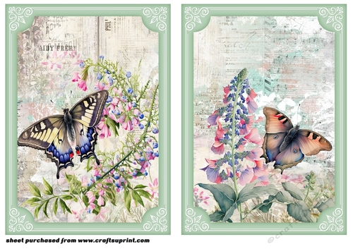 2 Floral butterfly card front/toppers 3
