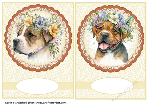 2 Spring floral pup card front/toppers 2