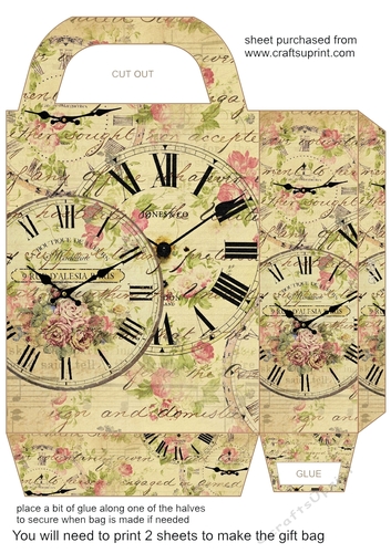 Floral clock gift bag 1