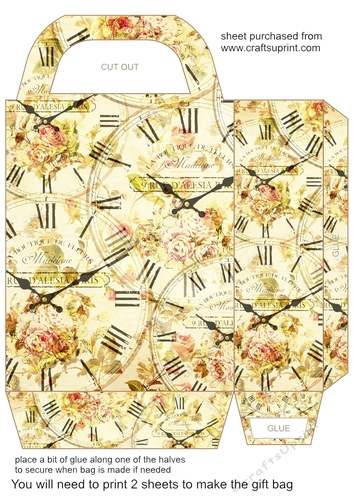 Floral clock gift bag 3