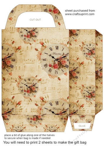 Floral clock gift bag 4