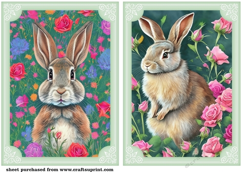 2 All about the rabbits card front/toppers 1