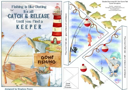 Fishing is like dating off set gate fold card front