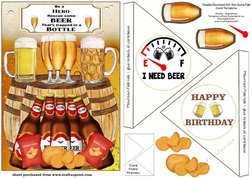 Be a hero off set gate fold card front