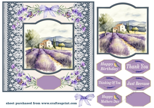 Lavender scene card front