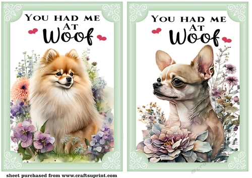 2 You had me at woof card fronts/toppers 10