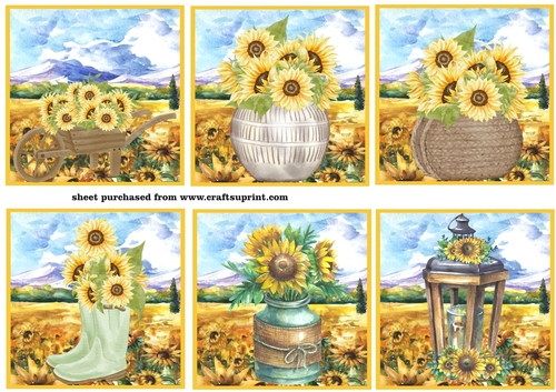 6 Assorted sunflower toppers