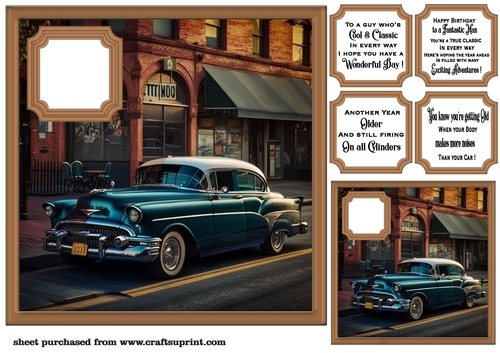 Car in town card front 1
