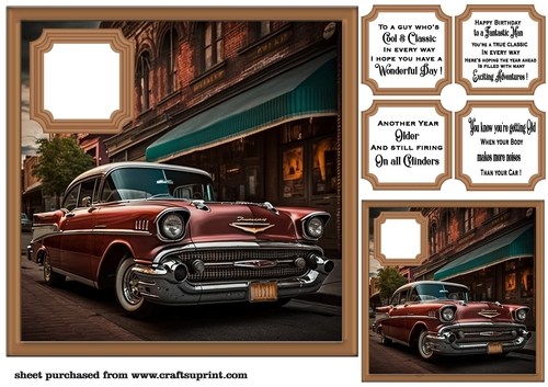 Car in town card front 4