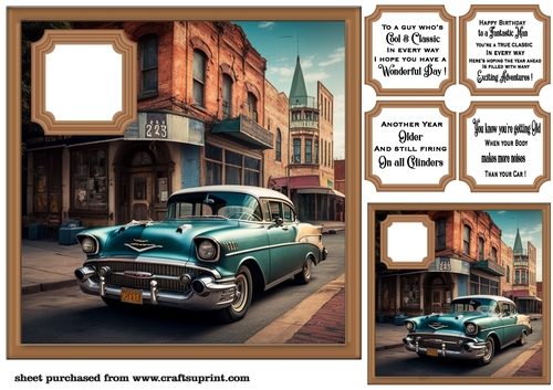 Car in town card front 6