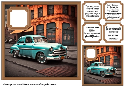 Car in town card front 7