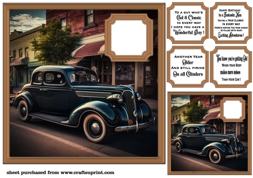 Car in town card front 8
