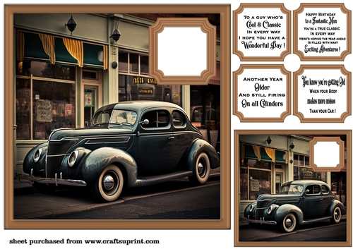 Car in town card front 9