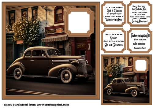 Car in town card front 10