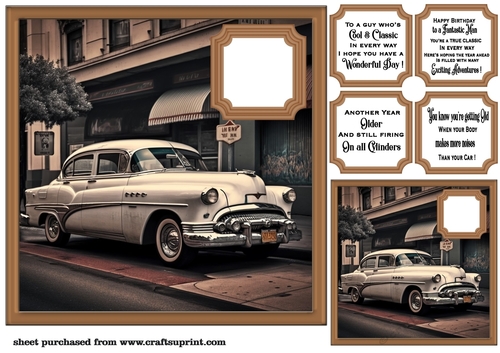 Car in town card front 11