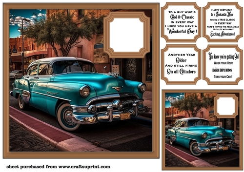 Car in town card front 12