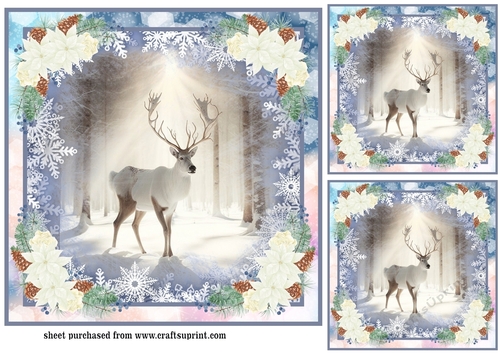 3 Christmas stag card fronts/toppers 10