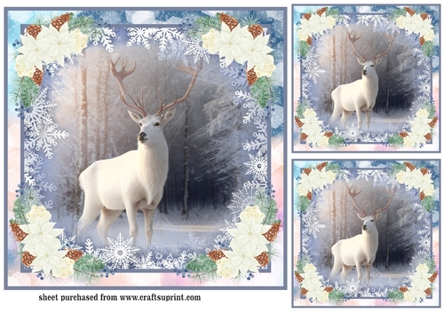 3 Christmas stag card fronts/toppers 9