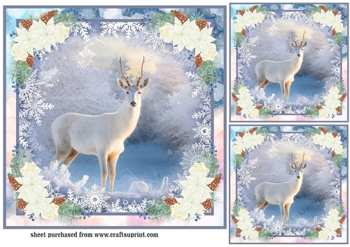 3 Christmas stag card fronts/toppers 8