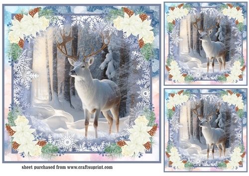 3 Christmas stag card fronts/toppers 5
