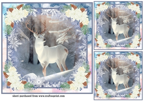 3 Christmas stag card fronts/toppers 4