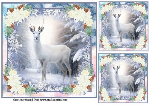 3 Christmas stag card fronts/toppers 3