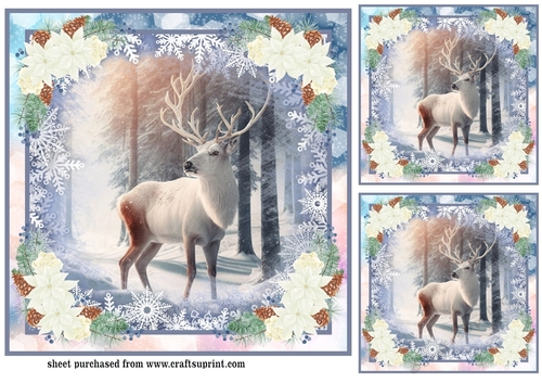 3 Christmas stag card fronts/toppers 2