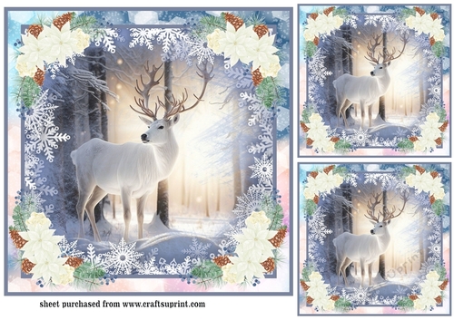 3 Christmas stag card fronts/toppers 1