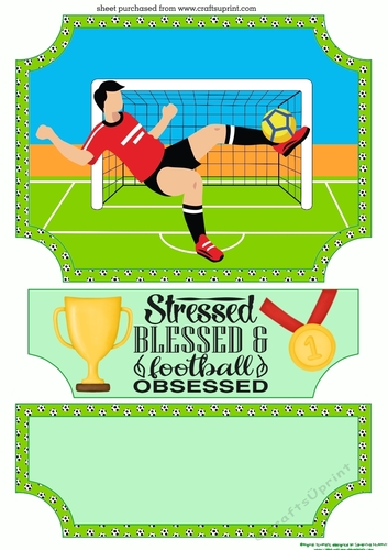 Red footballer easel topper with layered stopper(no base)