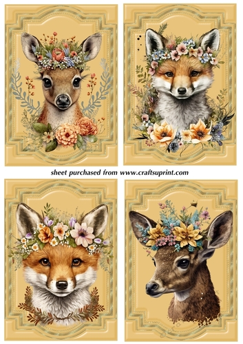 4 Floral forest animal toppers