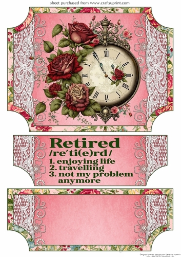 Red rose clock retirement easel topper and layered stopper(no base)1