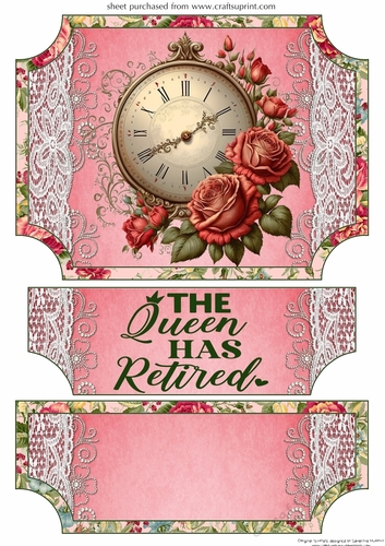 Red rose clock retirement easel topper and layered stopper(no base)3